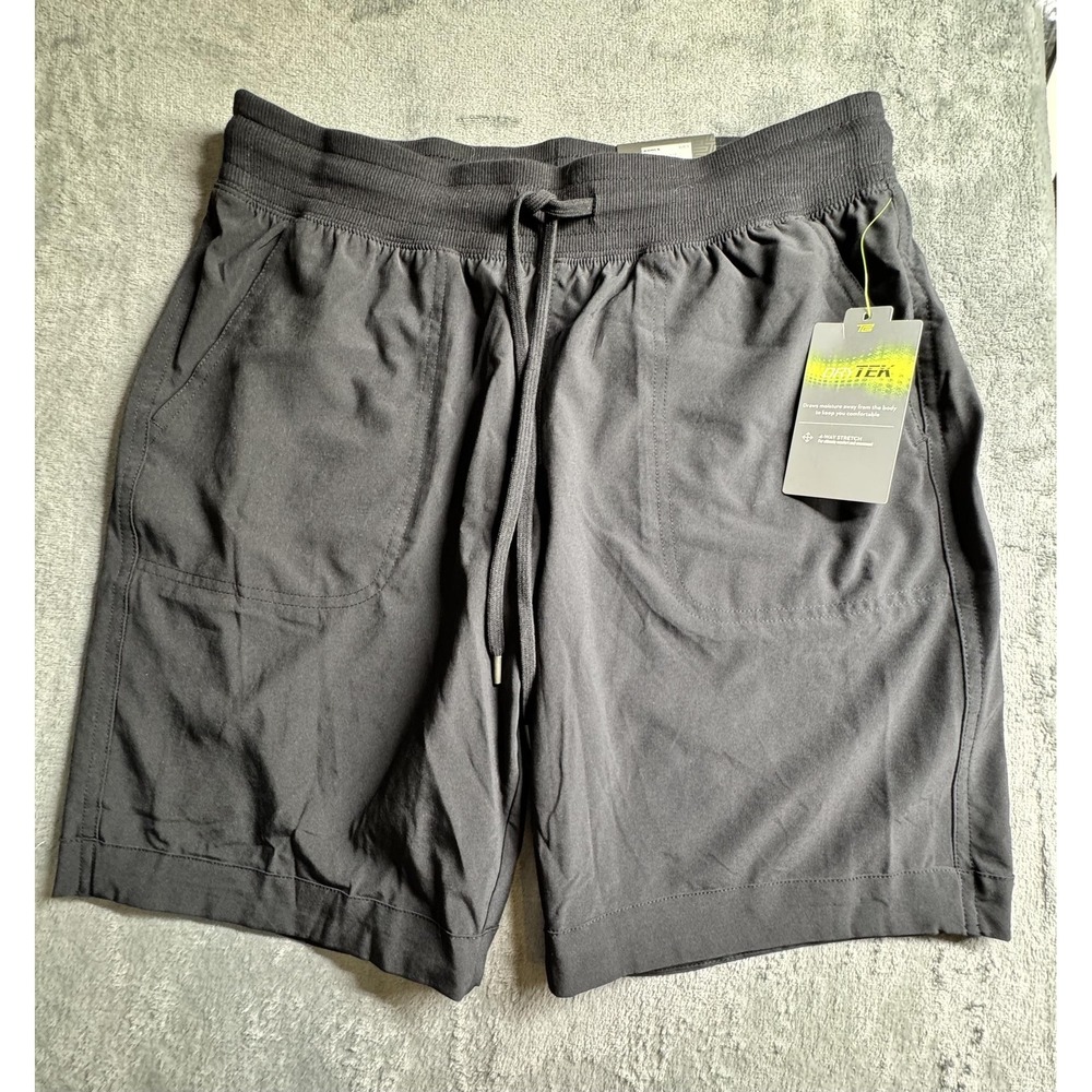 Tek Gear Shorts Mens Small Black DryTEK Bermuda 4 Way Stretch Athletic Gym - Picture 1 of 7
